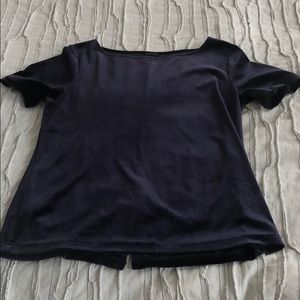 Ann Taylor dark blue velour top in XS.